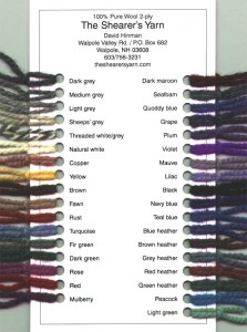 Yarn Color Chart